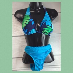 Tropical Blue and Green Bikini Set.34